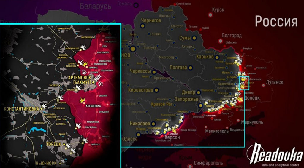 Свежая карта боевых действий на Украине на сегодня 01.03.2023